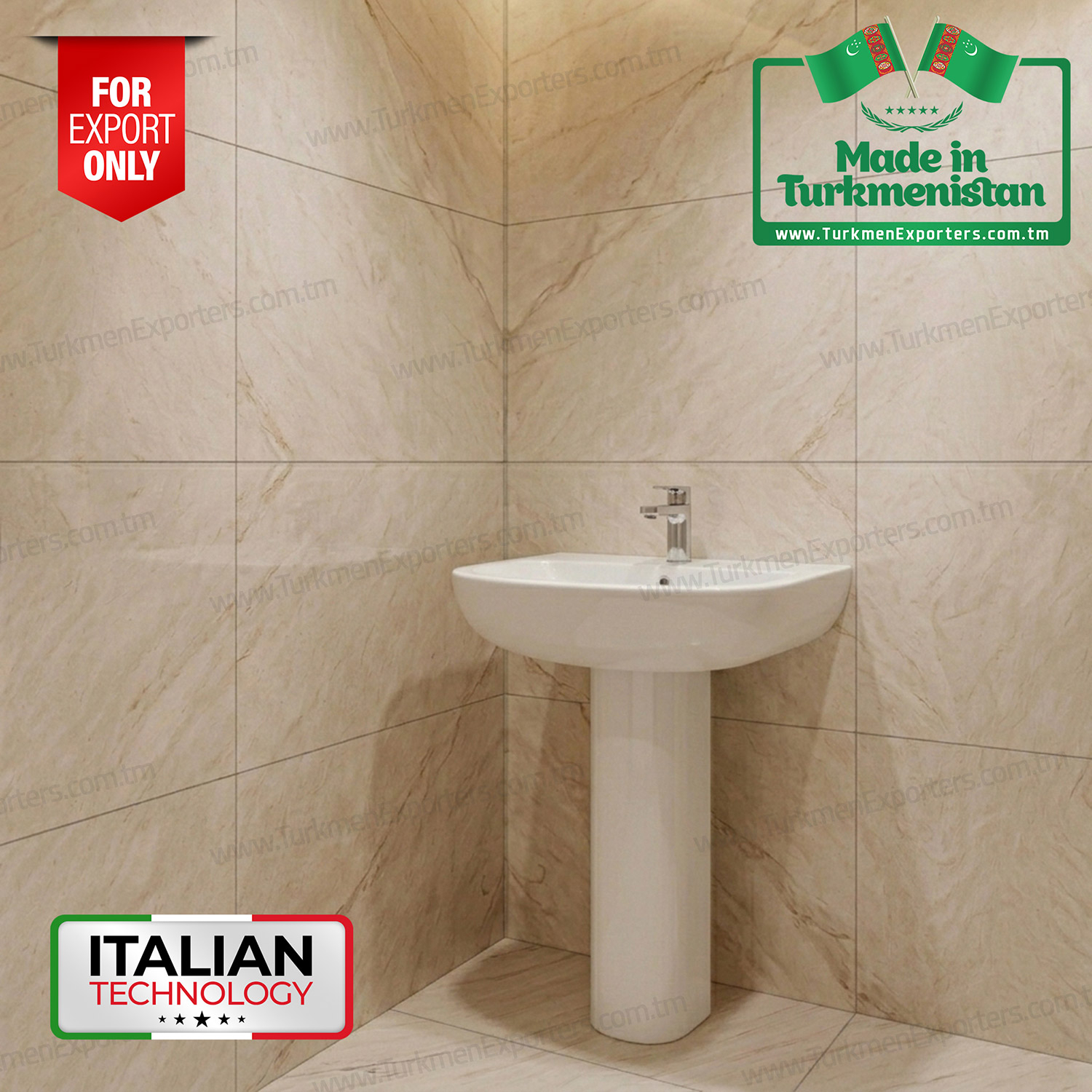 Ceramic pedestal wash basin Made in Turkmenistan | Eziz Doganlar Keramika ES