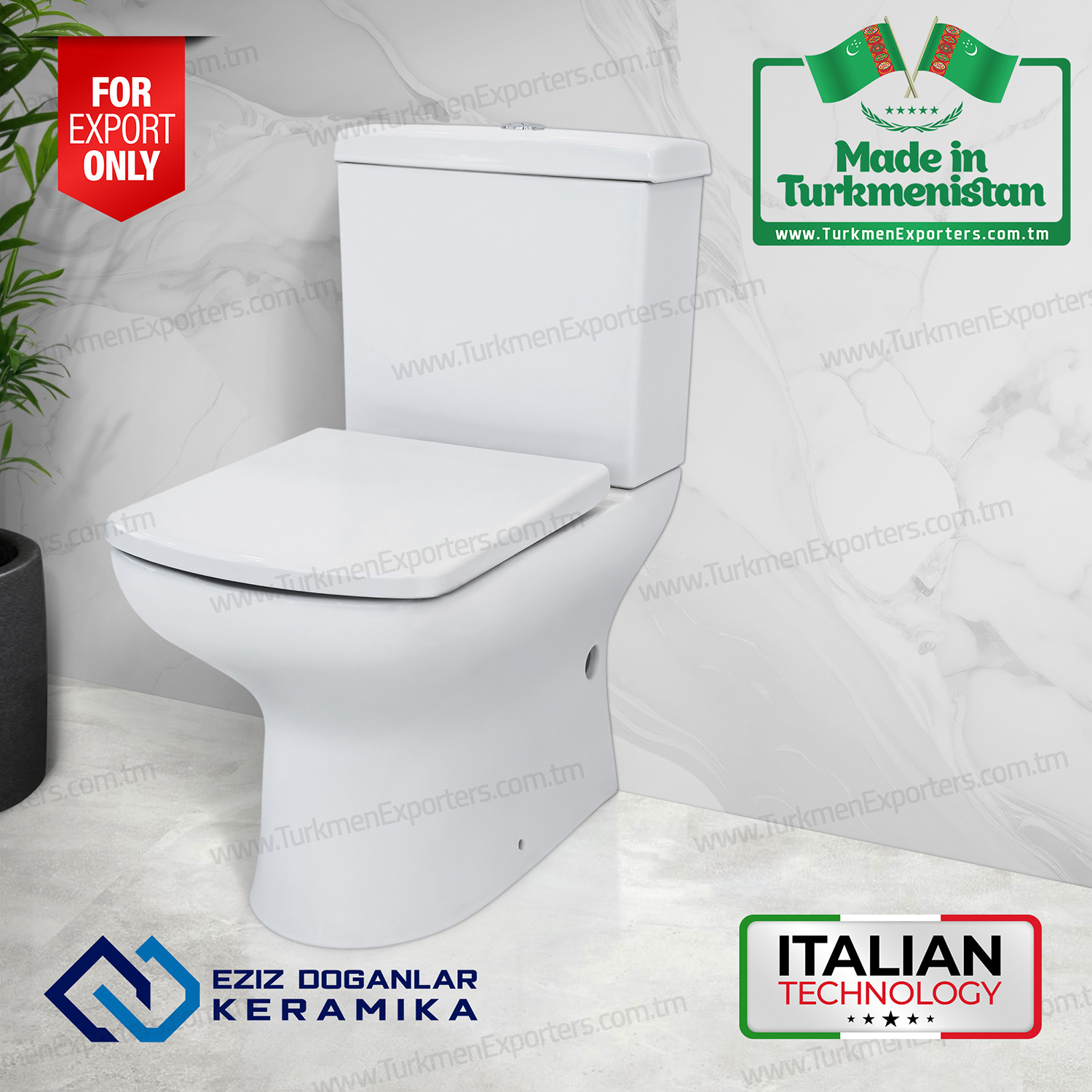 Ceramic floor mounted toilet Made in Turkmenistan | Eziz Doganlar Keramika ES