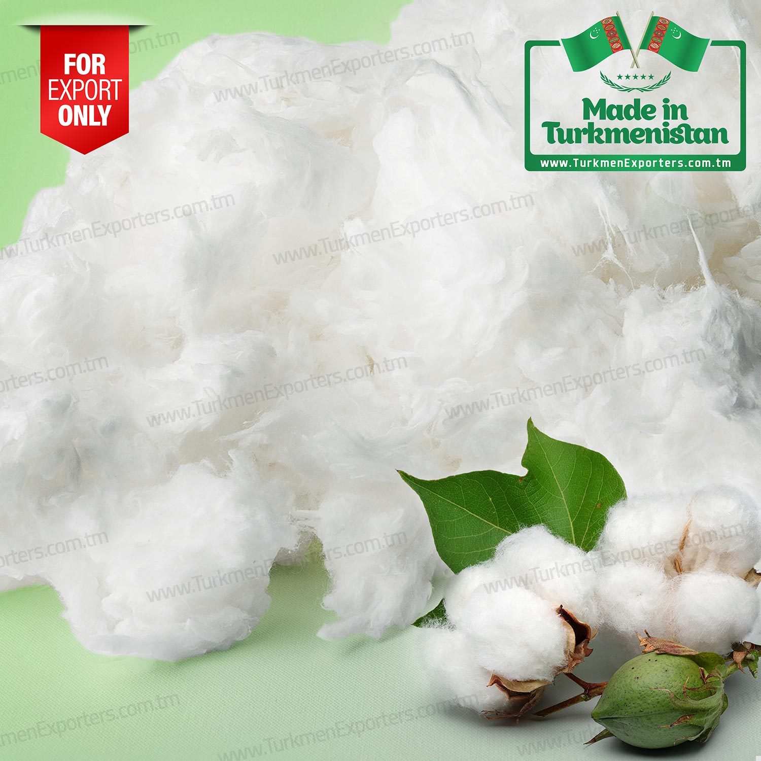 Bleached cotton in Turkmenistan wholesale for export | Ashgabat factory for production of medical wadding and cosmetic cotton products