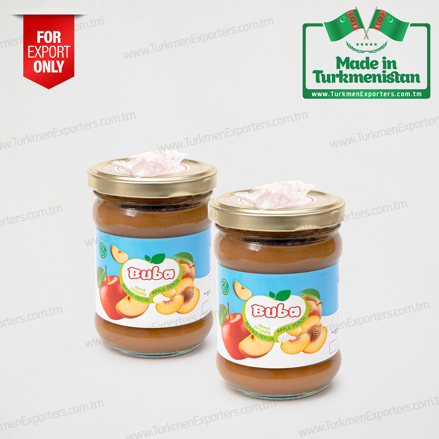 Apple peach fruit puree Buba 230gr | Arsh economic society
