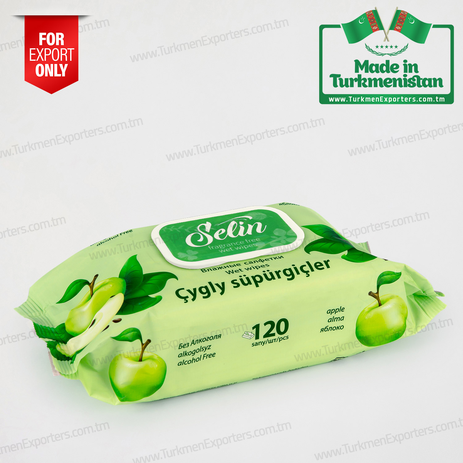 Selin yeşil elma kokulu 120 yaprak ıslak mendil | Umutlu Nesil limited şirketi