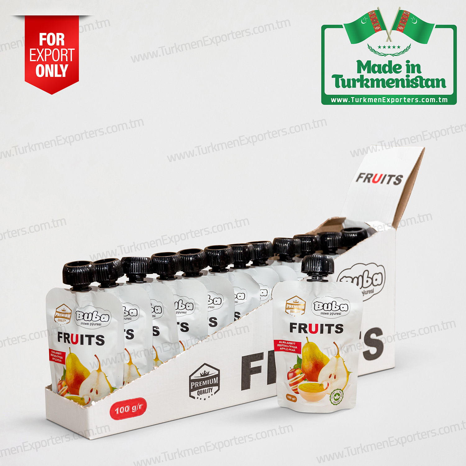 Apple pear natural fruit puree Buba 100gr | Arsh economic society