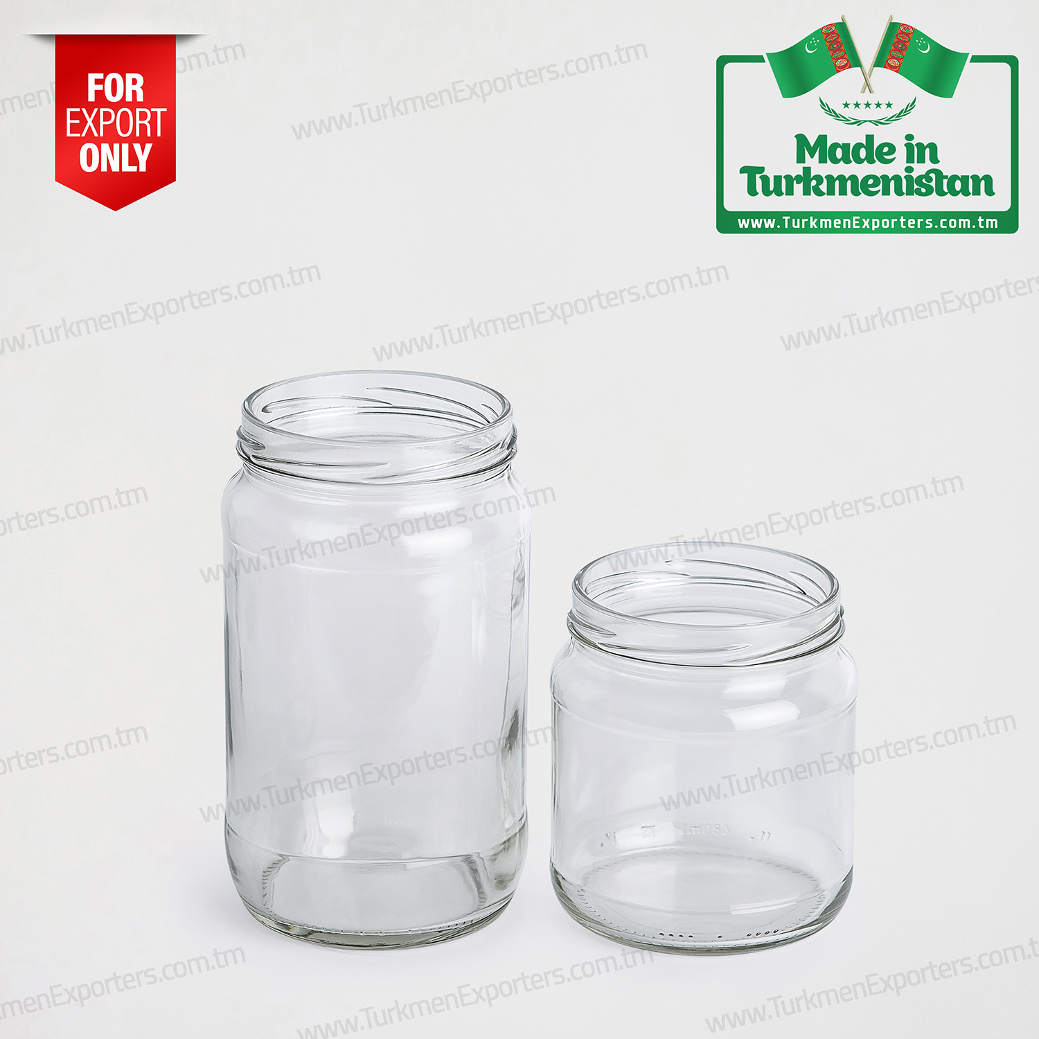 Стеклянная банка Произведено в Туркменистане | Предприятие Туркмен Айна Онумлери