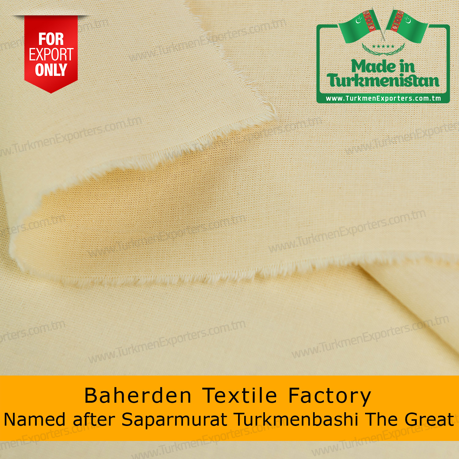 Raw cretonne fabric in Turkmenistan wholesale for export | Baherden textile factory named after Saparmurat Turkmenbashi the great
