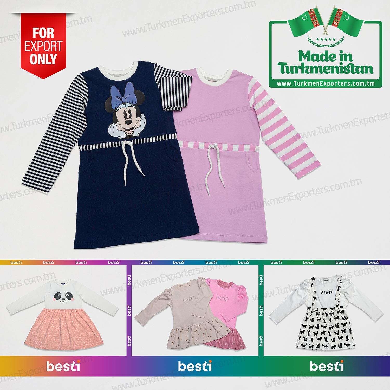 Kız çocuk giyimleri Besti Türkmenistan ürünü | Esli limited şirketi