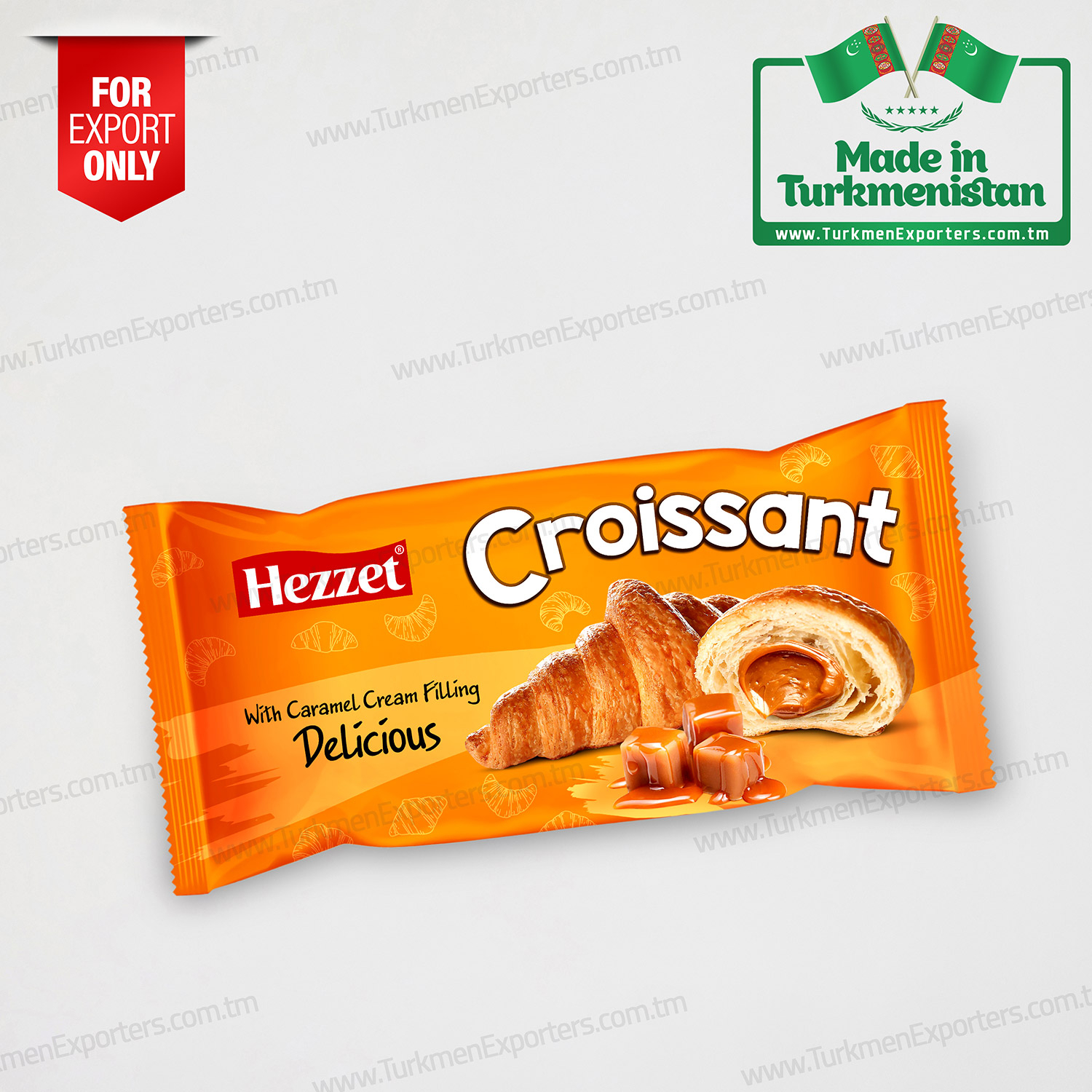 Croissant with caramel cream filling Hezzet | Hezzet croissants factory