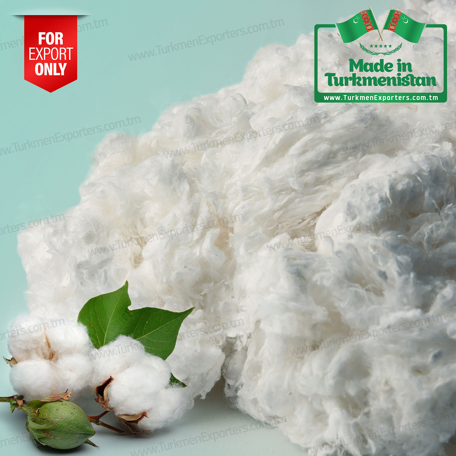 Bleached cotton made from refined cotton spinning waste | Turkmen Export Trading Services Company