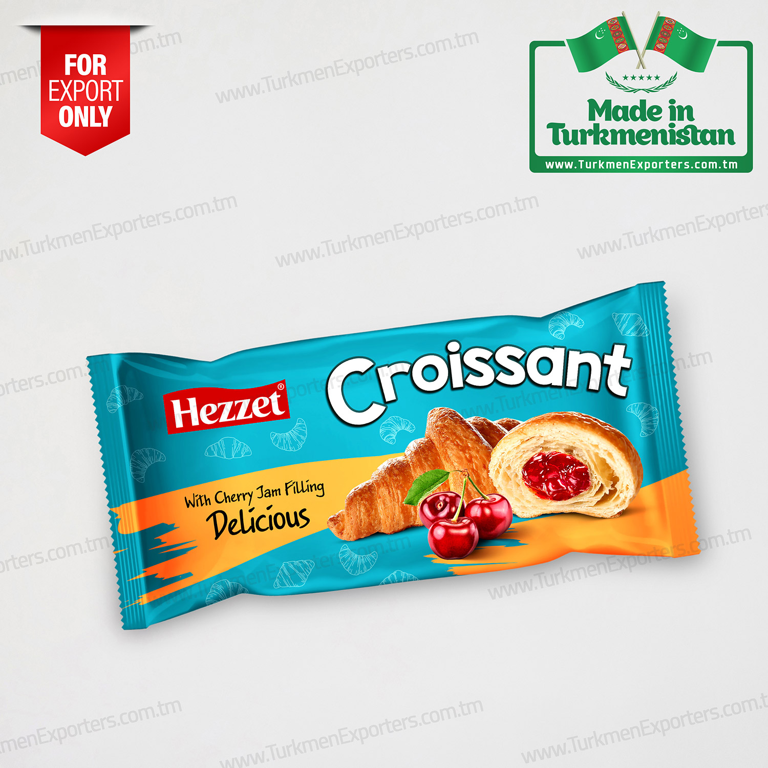 Croissant with cherry jam filling Hezzet | Hezzet croissants factory