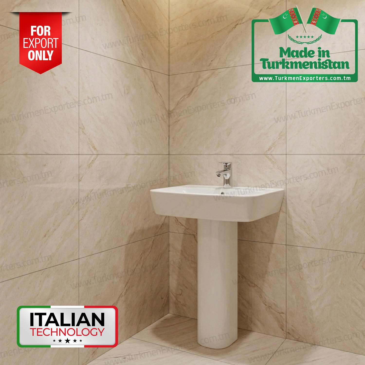 Ceramic pedestal wash basin | Eziz Doganlar Keramika ES