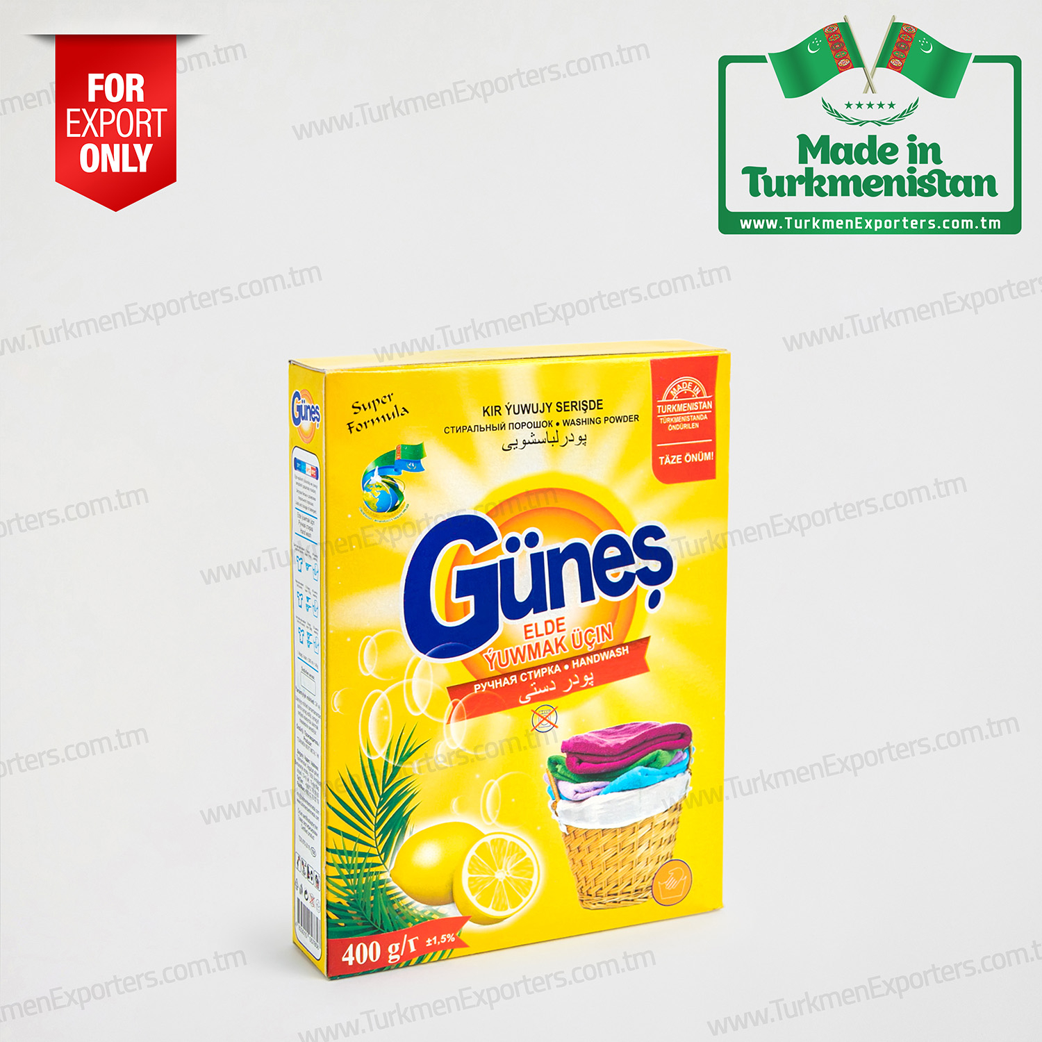 Handwash powder with lemon fragrance 400gr Güneş | Turkmen Berk Metal individual enterprise