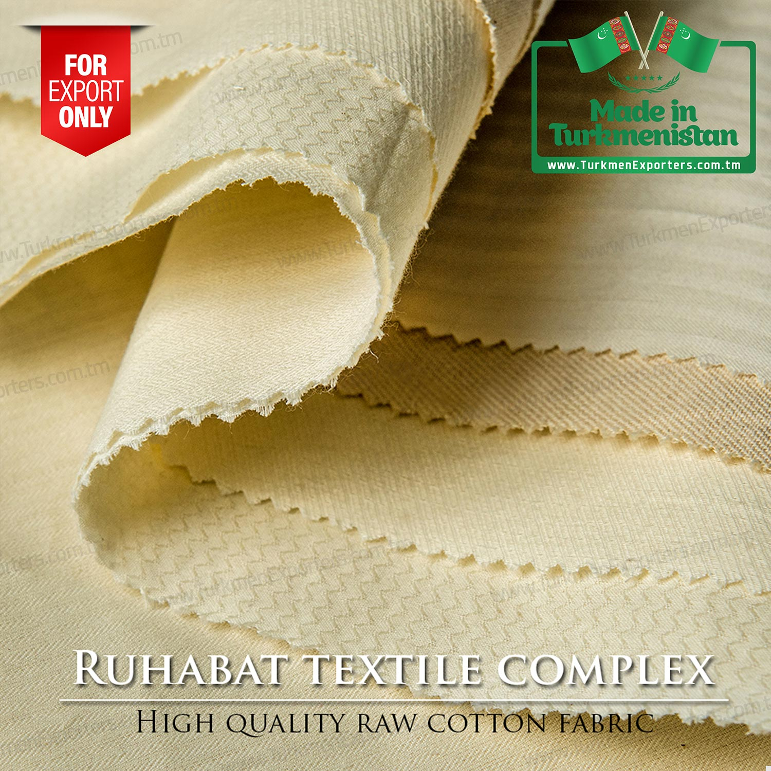 Türkmenistanda üretilmiş pamuklu ham kumaşlar | Ruhabat Tekstil Kompleksi