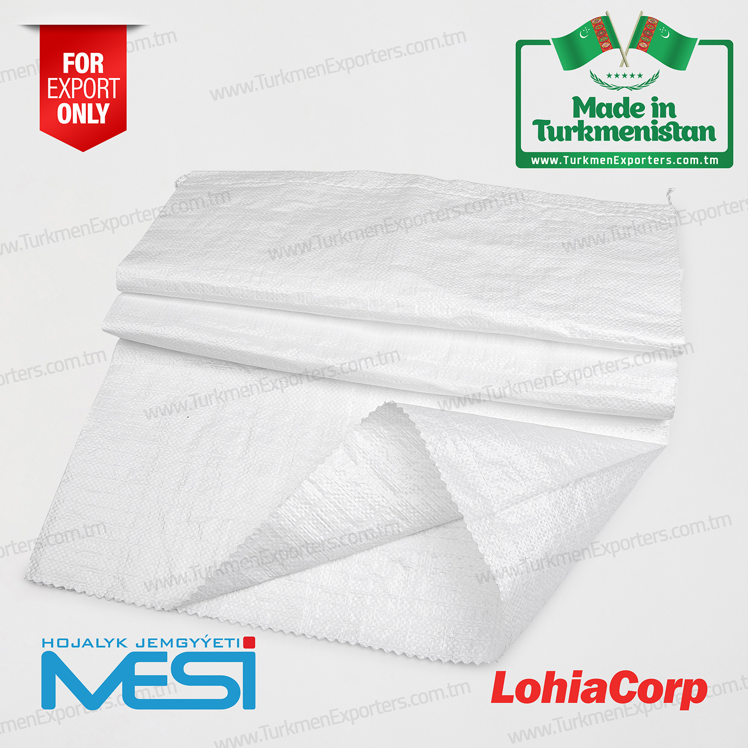 White polypropylene bags Made in Turkmenistan | Mesi economic society