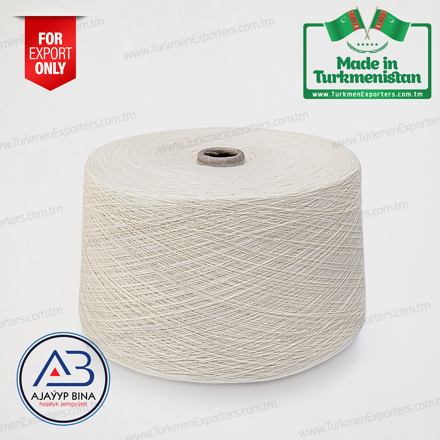 Ring carded twisted cotton yarn 550tpm Ne20/2 | Ajayip Bina economic society